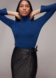 Tie Side Leather Skirt