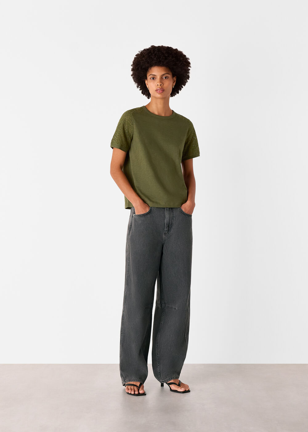 Broderie Sleeve Detail Tee