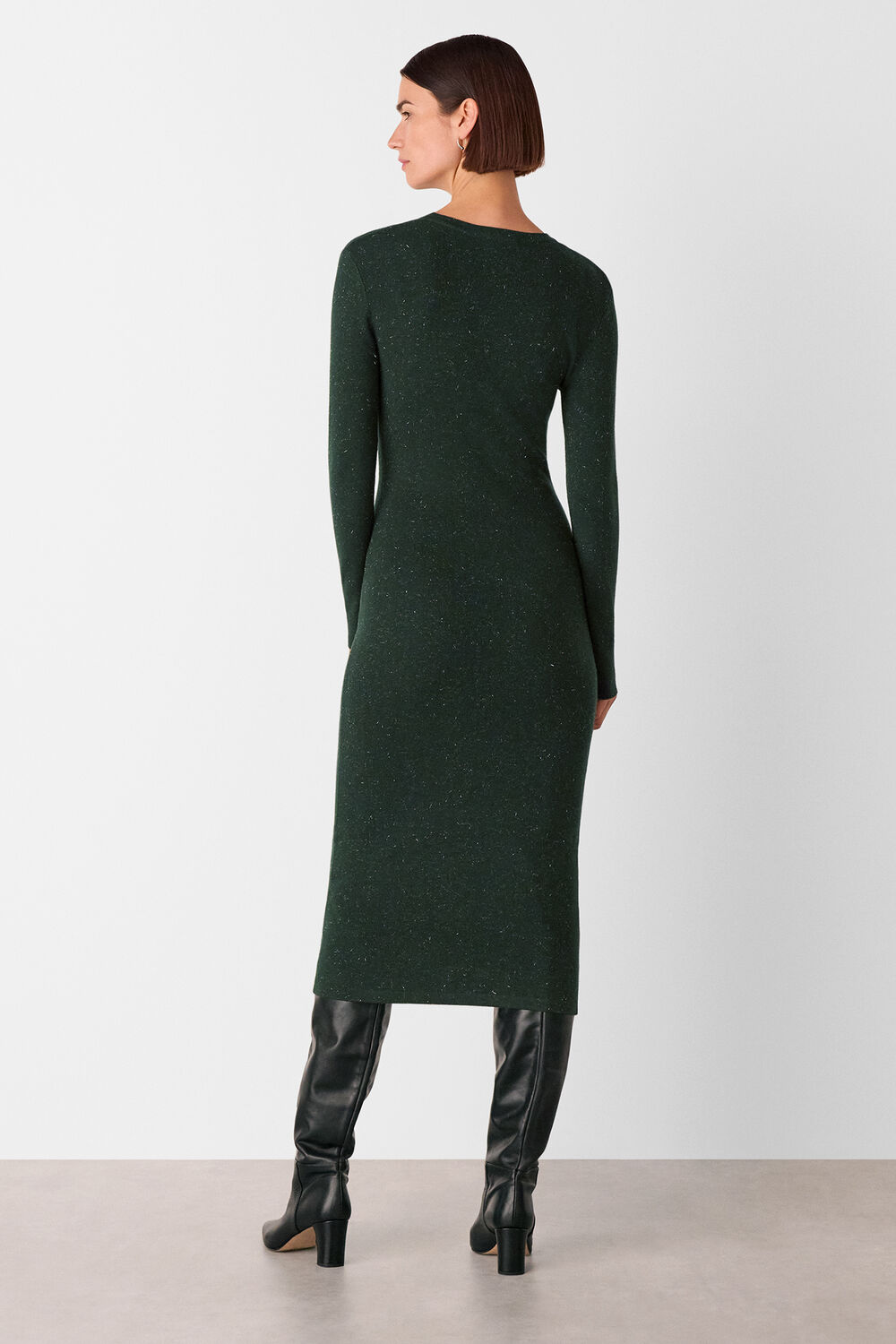 Dark Green Annie Sparkle Knit Dress