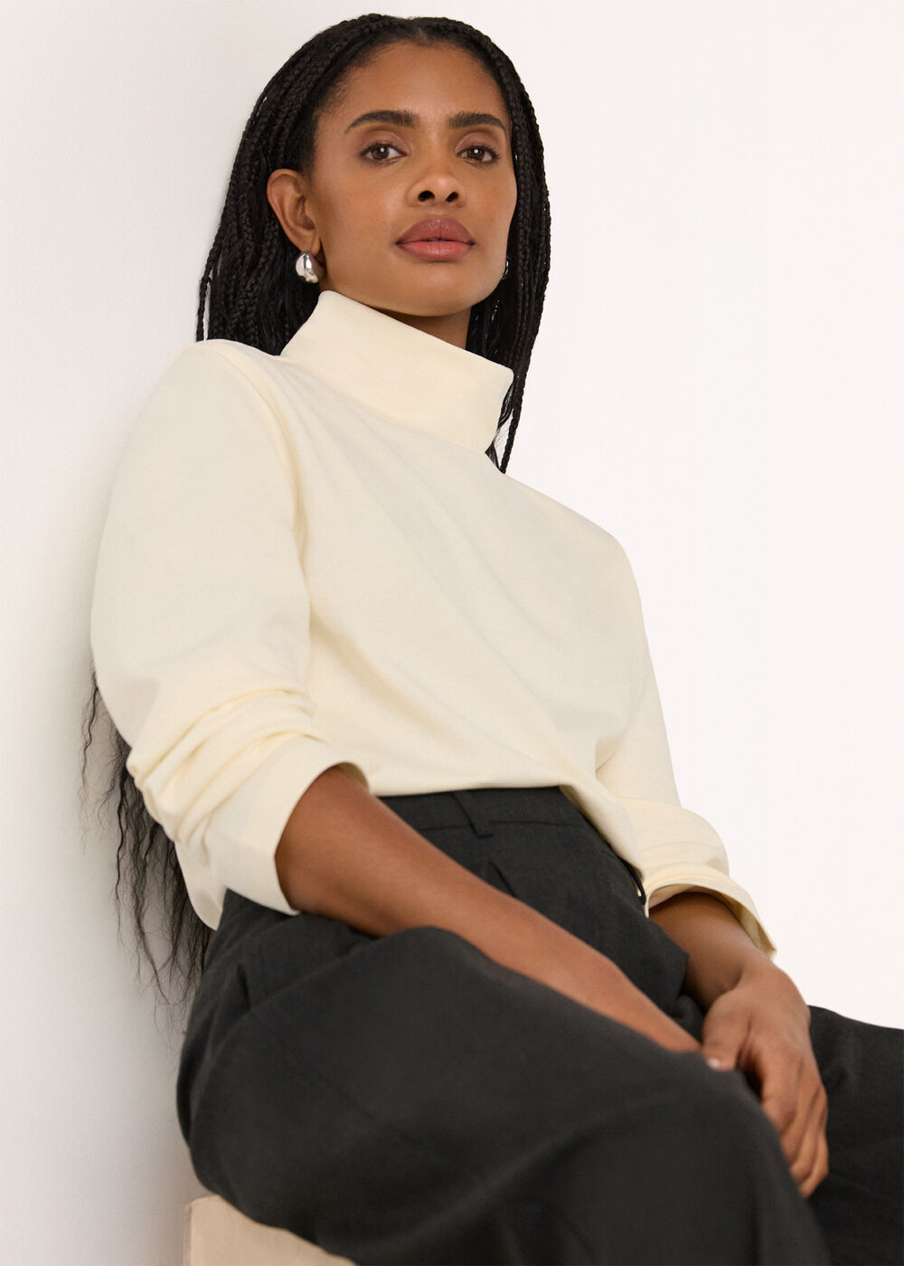 Long Sleeve Funnel Neck Jersey