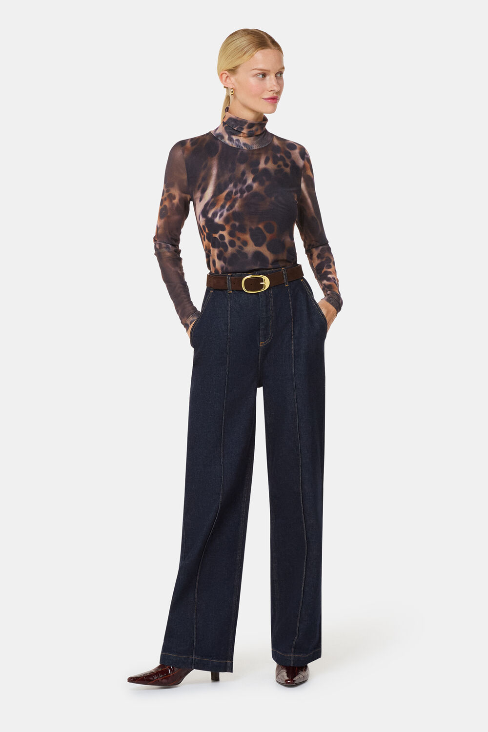 Misty Leopard Mesh Top
