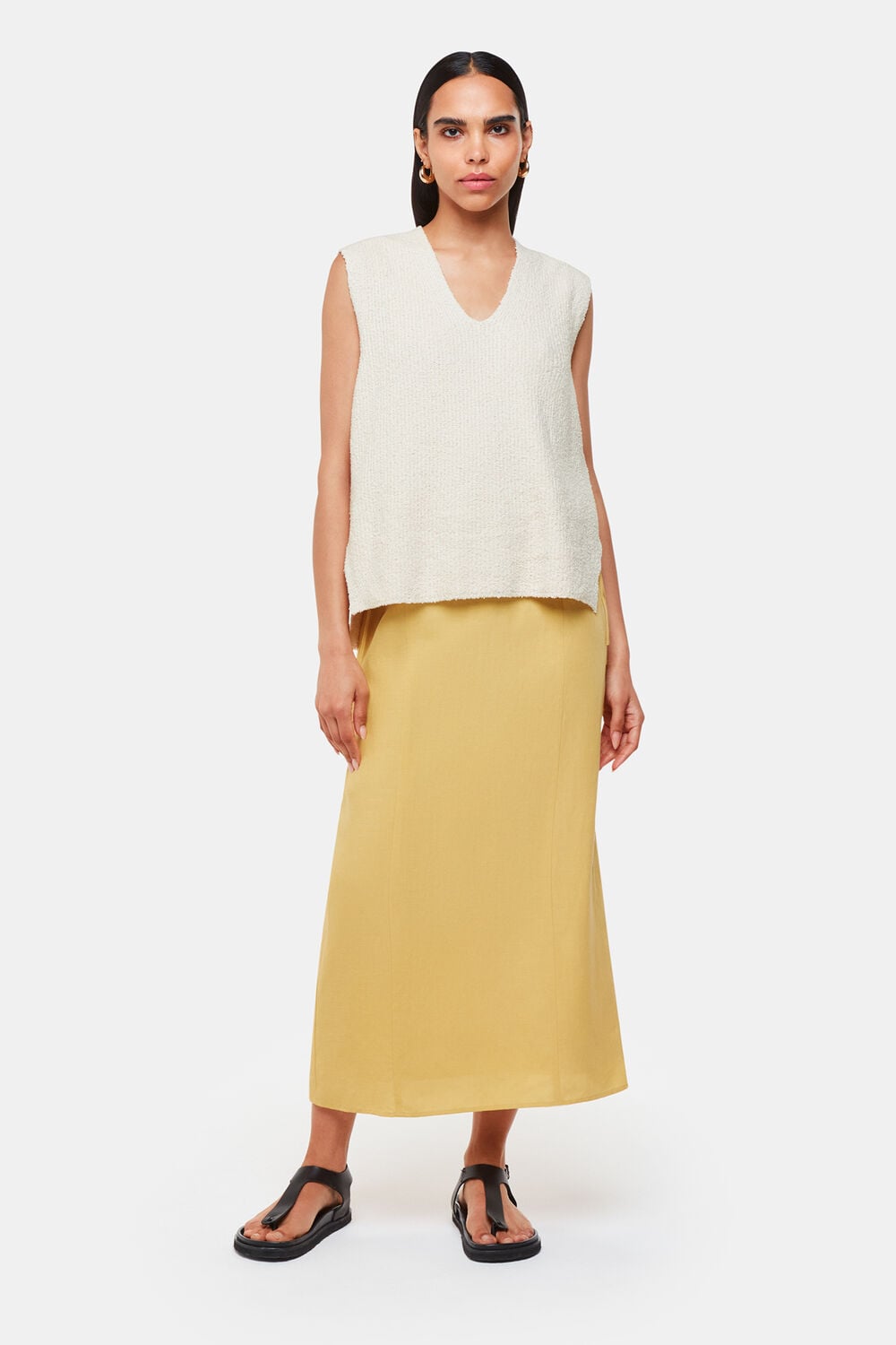 Cotton Textured V Neck Tank