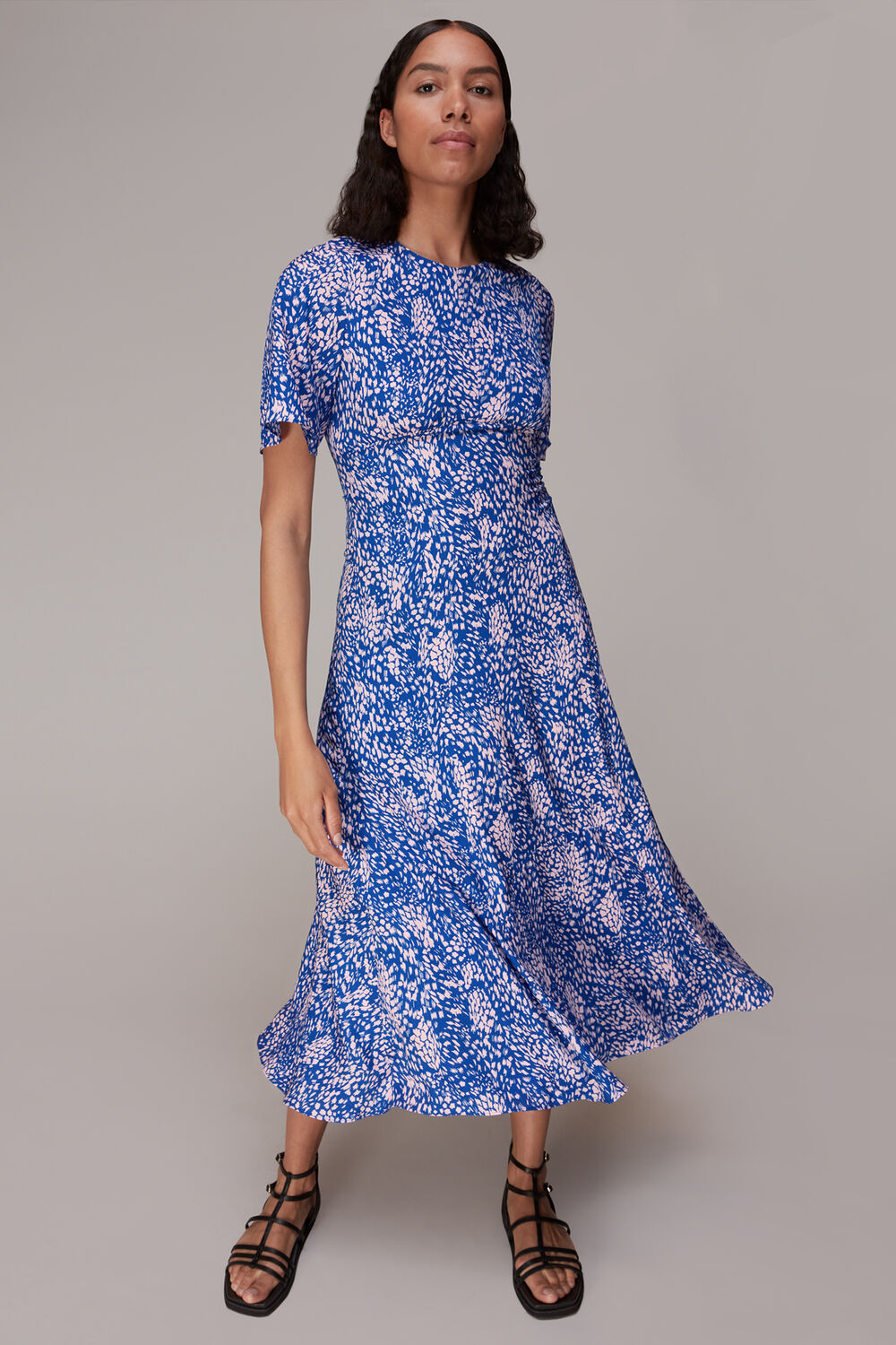 Blue Lively Animal Print Midi Dress