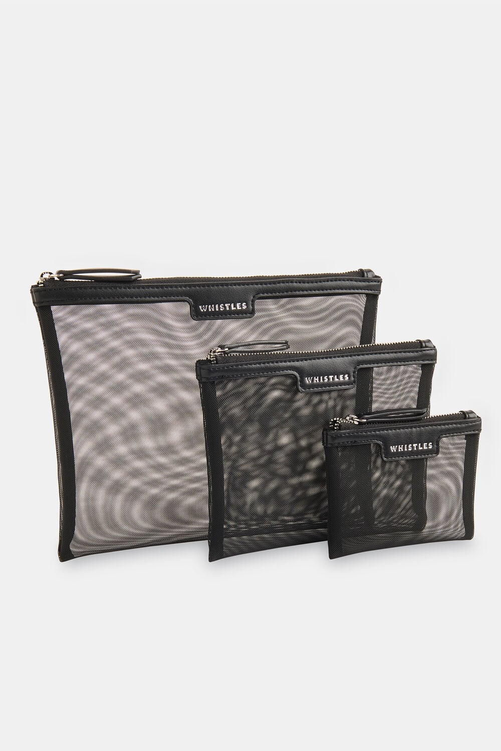 Black 3 Pack Mesh Pouches