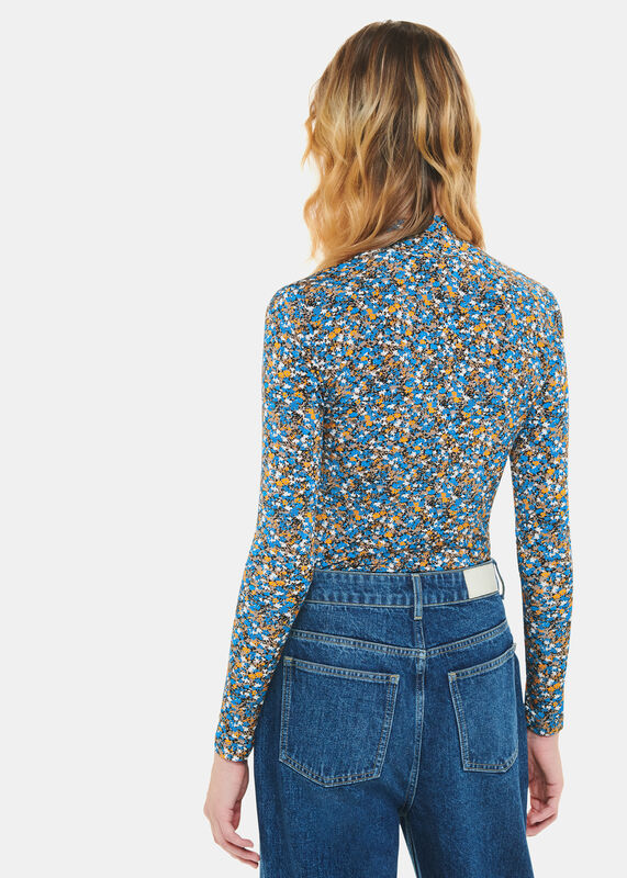 Multicolour Ditsy Floral Slinky High Neck