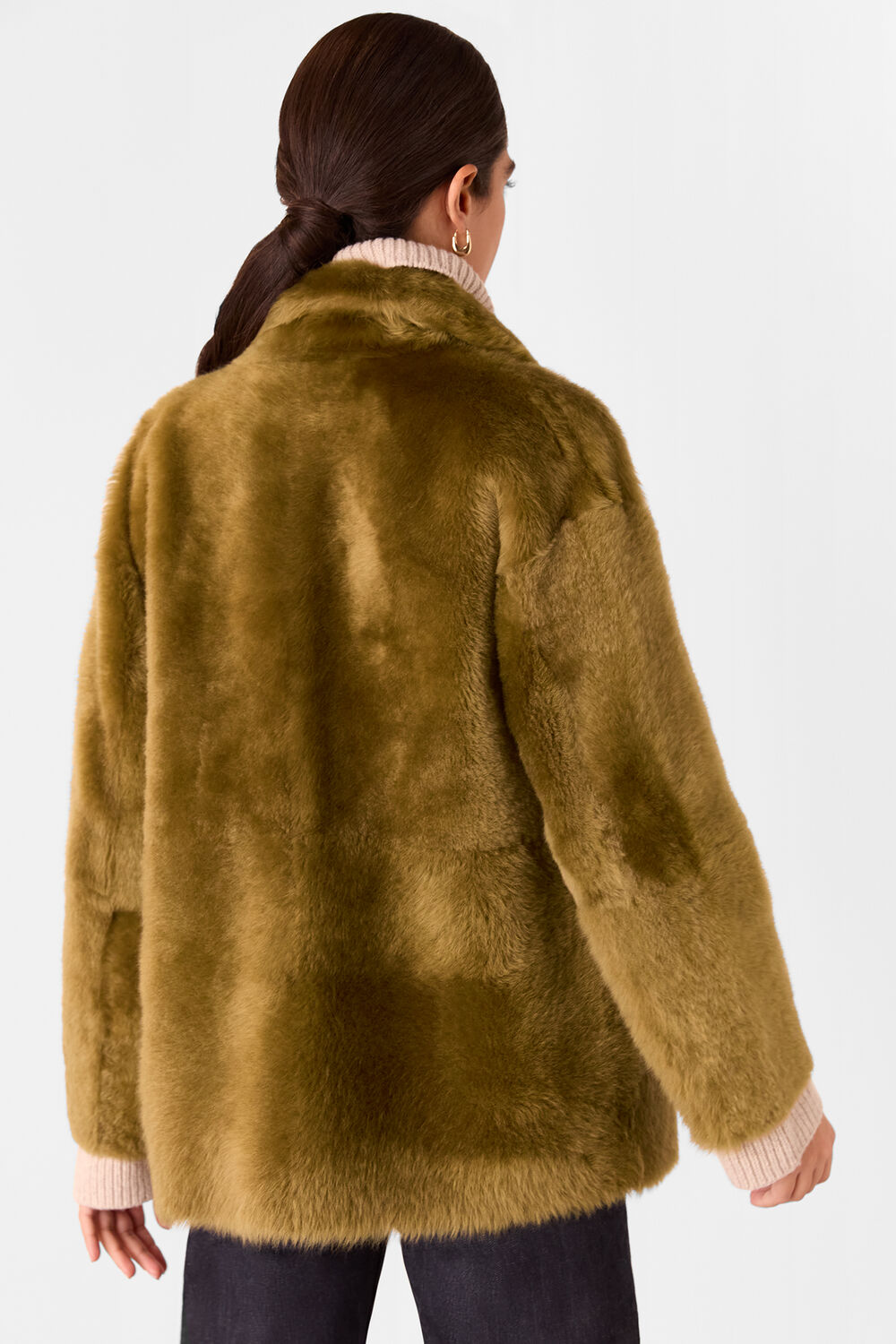 Olive Tamina Short Shearling Coat