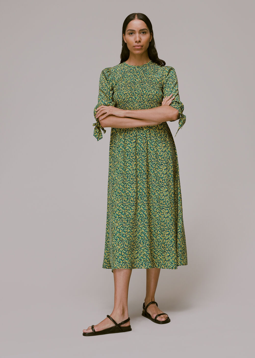 JL Ditsy Sunflower Print Dress
