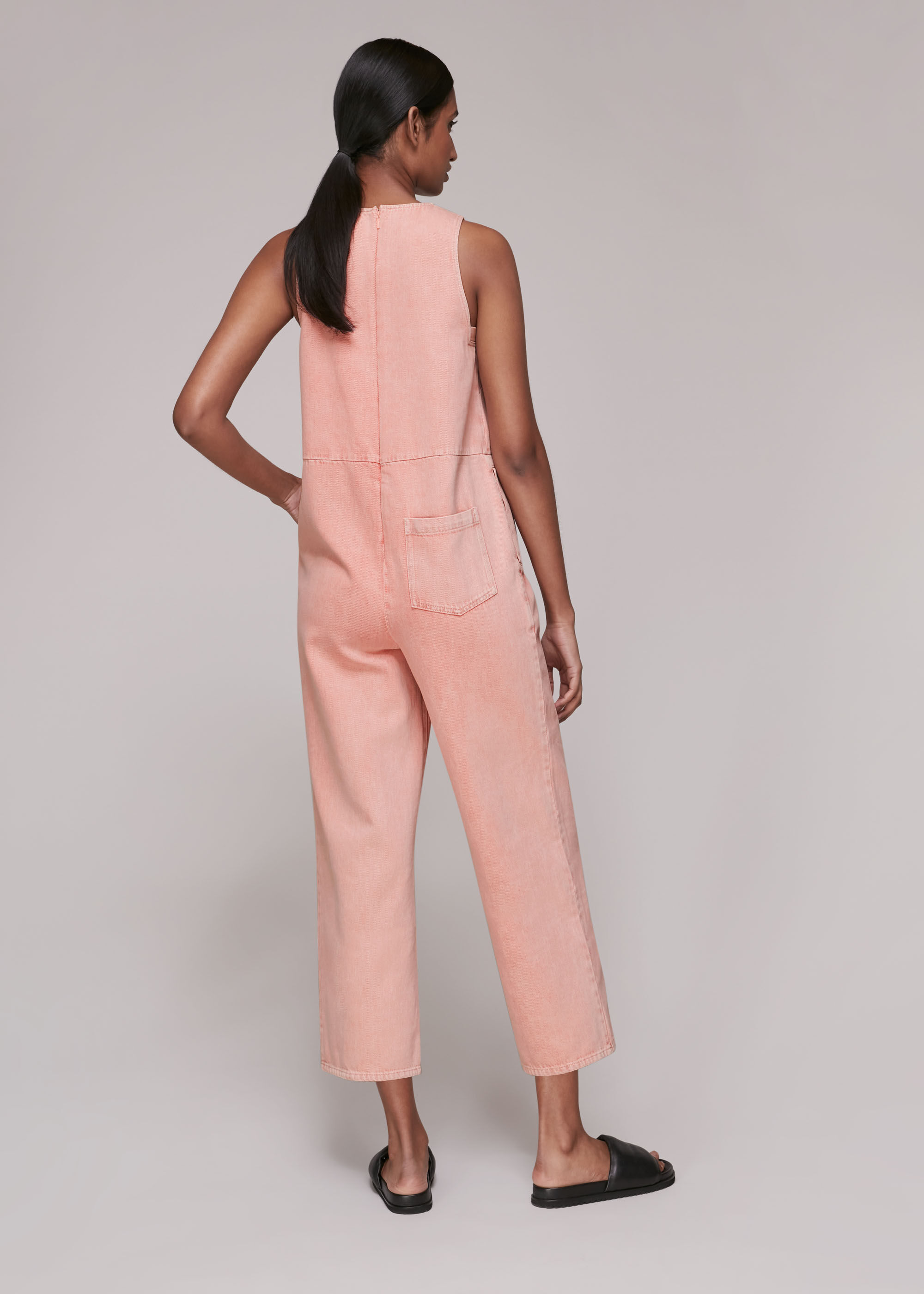 Pink sale jeans jumpsuit