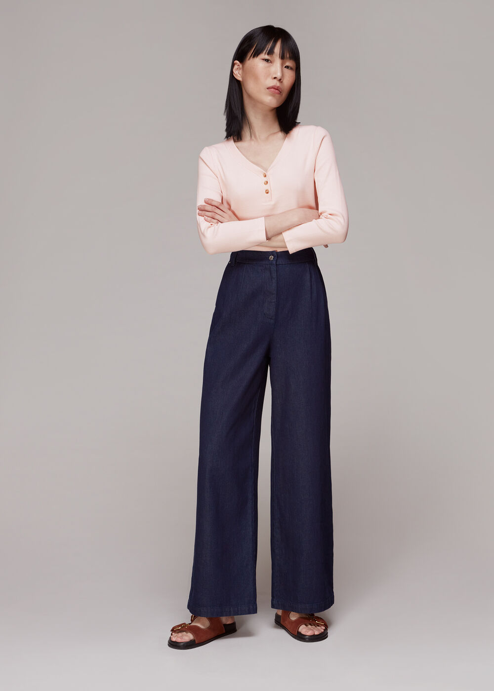 Paiton Ribbed Button Front Top