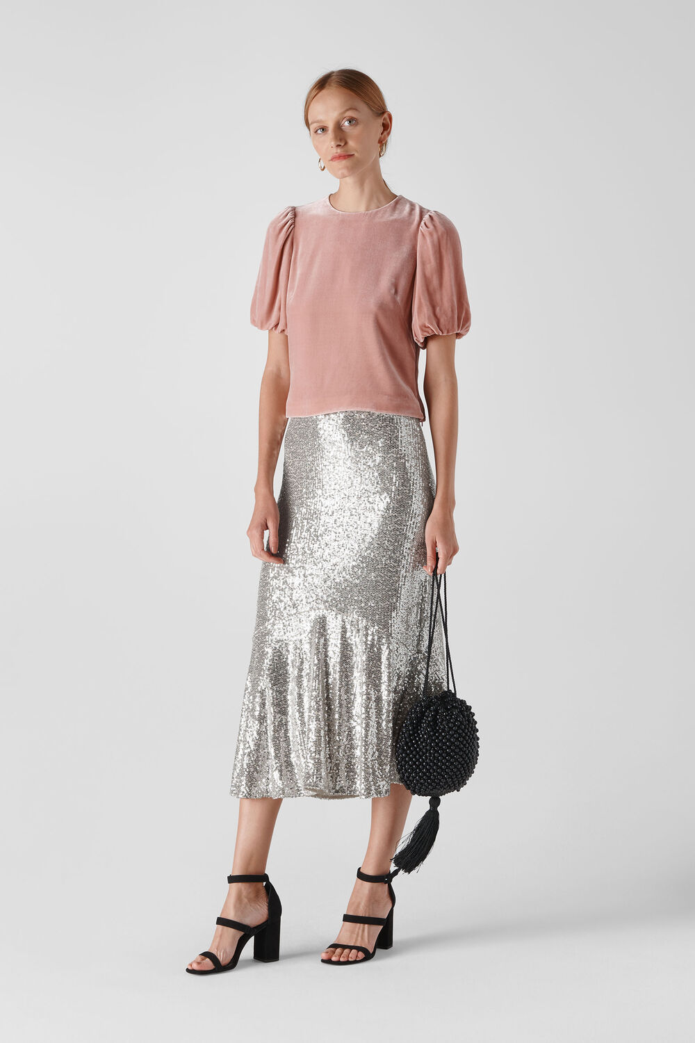 Silver Suki Sequin Skirt