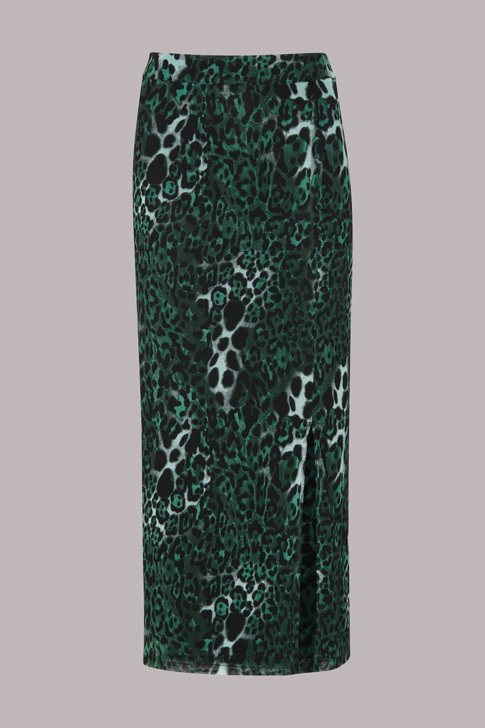 Green Night Cat Print Mesh Skirt