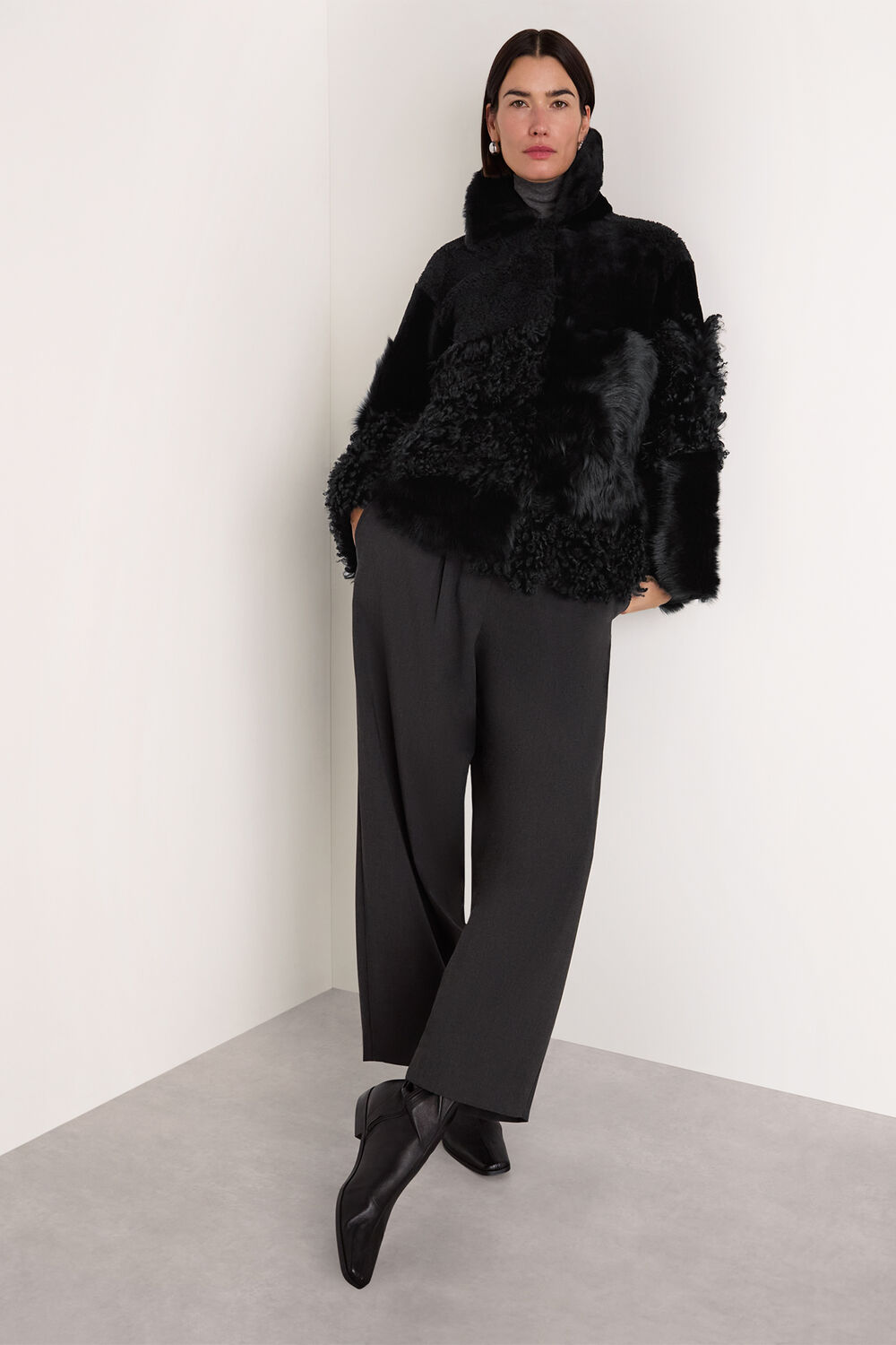 Black Hema Shearling Coat