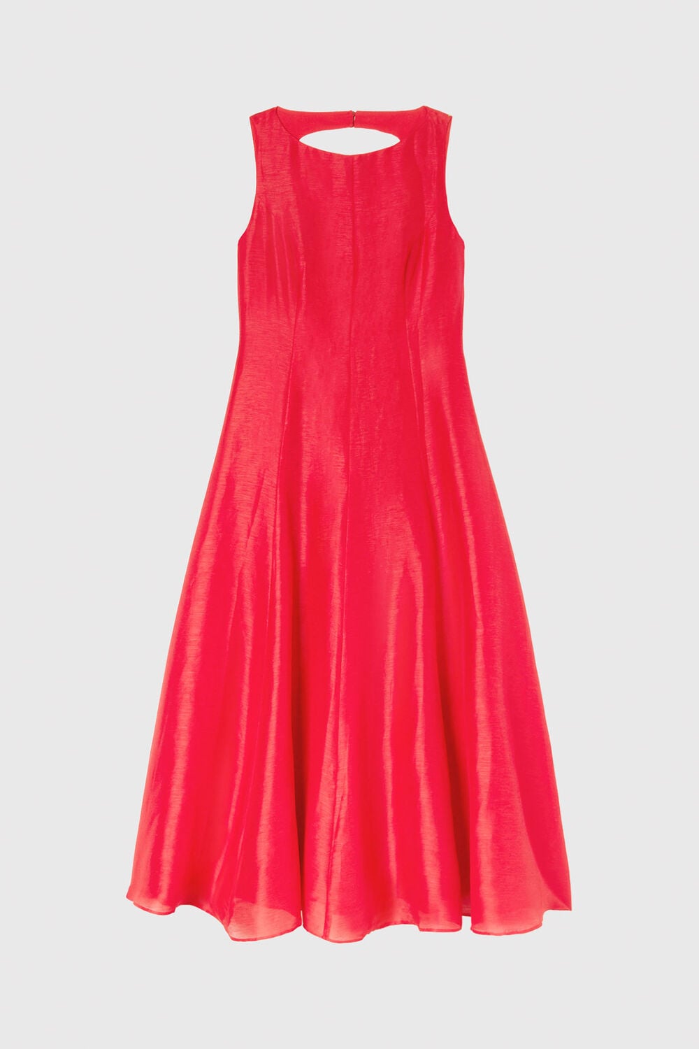 Red Silk Blend Occasion Midi Dress