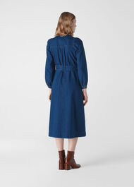 Denim Belted Midi Dress Denim