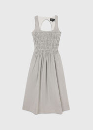 Seersucker Ruched Bodice Dress