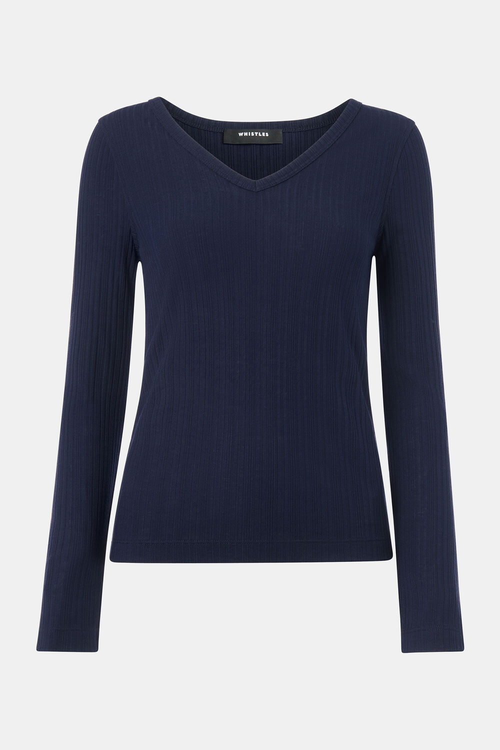 Diagonal Rib V Neck Top