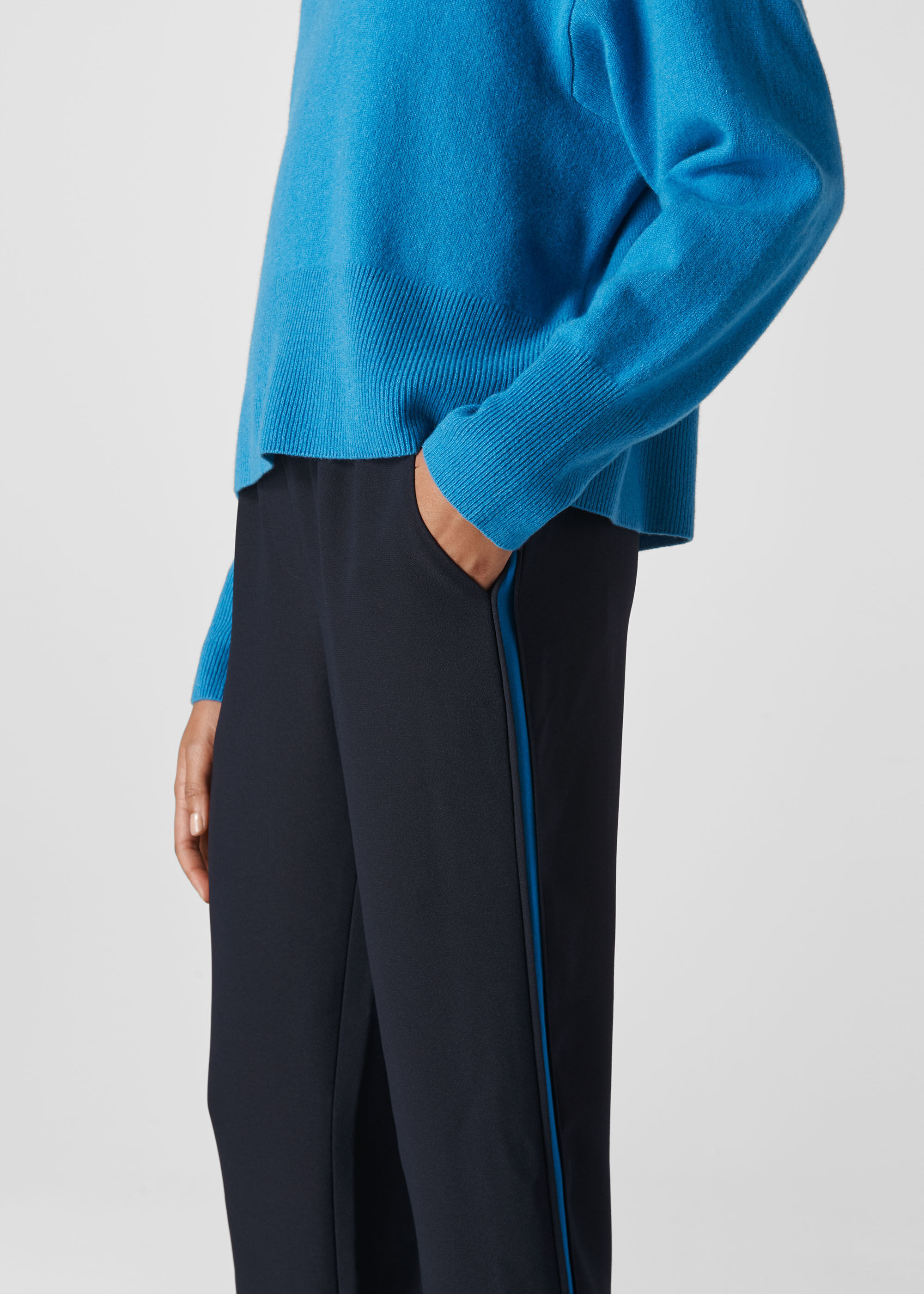 Navy/Multi Elyse Side Stripe Trouser 
