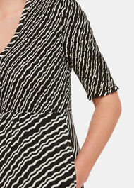 Diagonal Ripple Shirred Dress