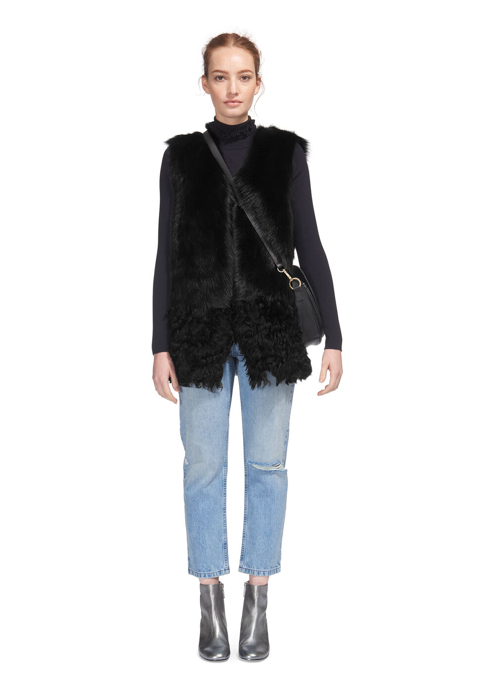 Curly Hem Sheepskin Gilet