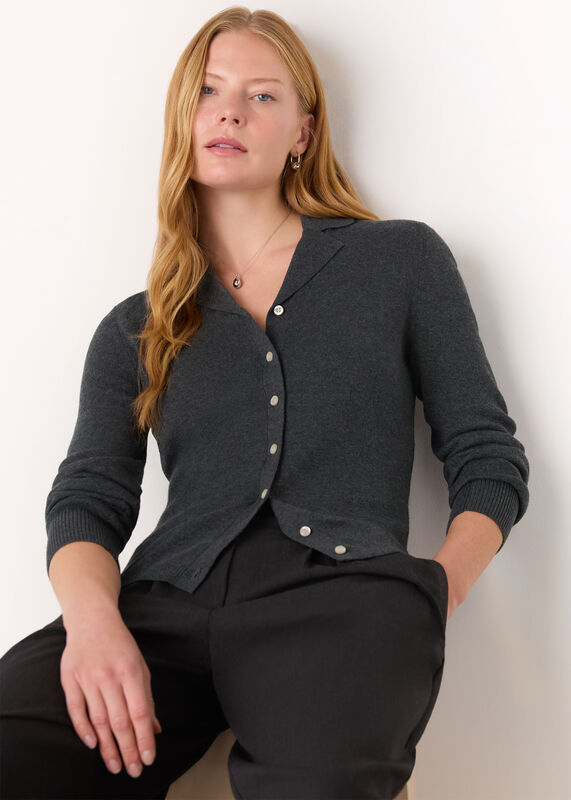 Dark Grey Phoebe Knit Shirt