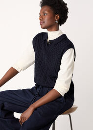 Wool Cable Detail Knit Tank