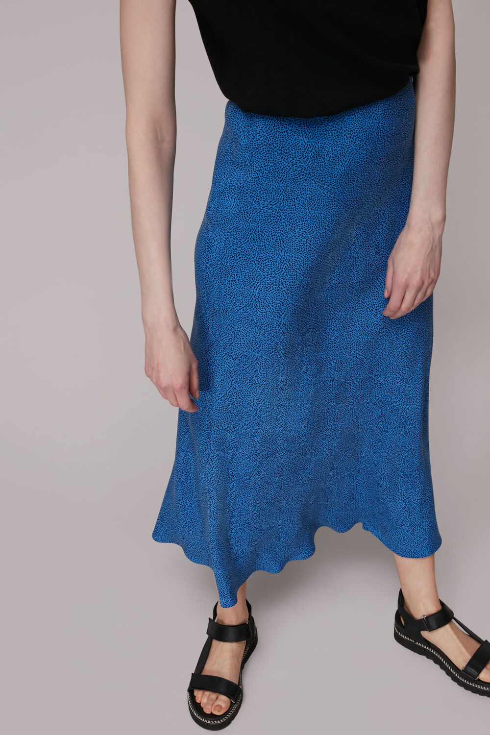 Animal Fleck Print Bias Skirt