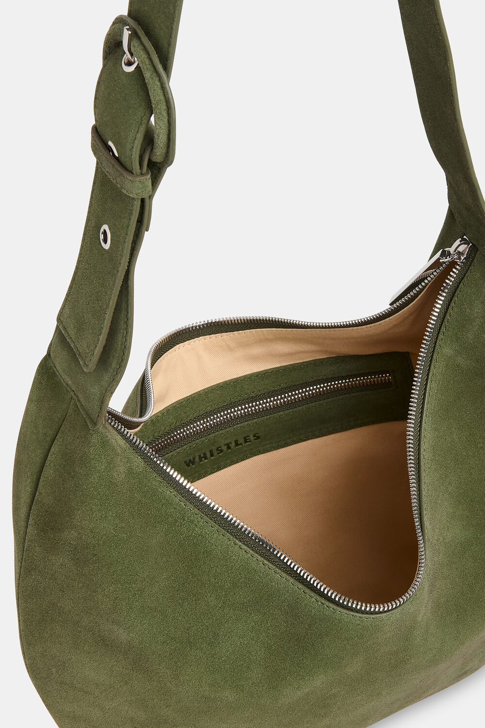 Sia Suede Curved Crossbody Bag