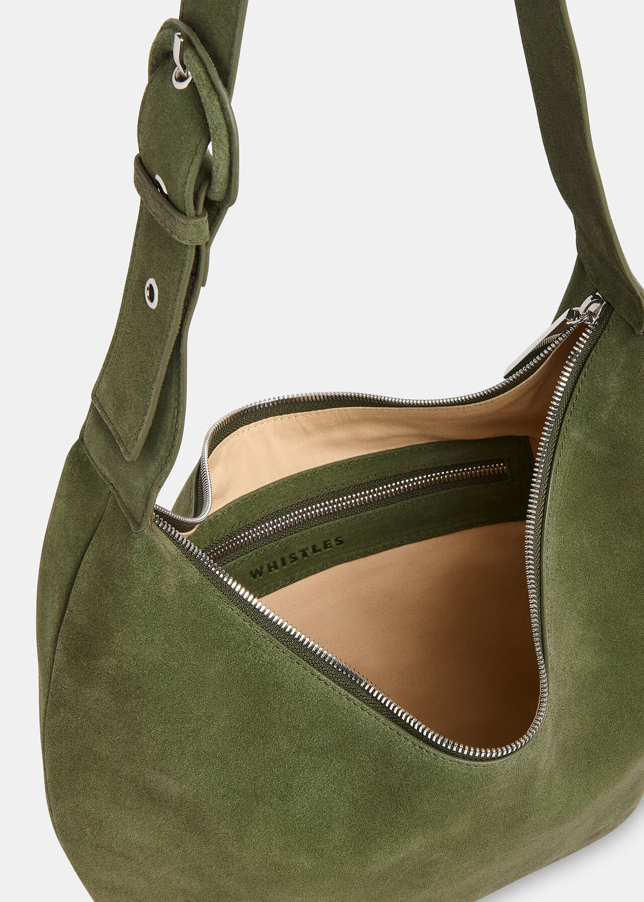 Sia Suede Curved Crossbody Bag