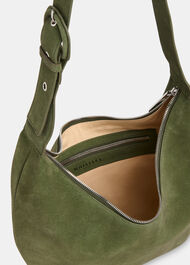 Sia Suede Curved Crossbody Bag