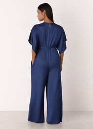Petite Satin Short Sleeve Jumpsuit
