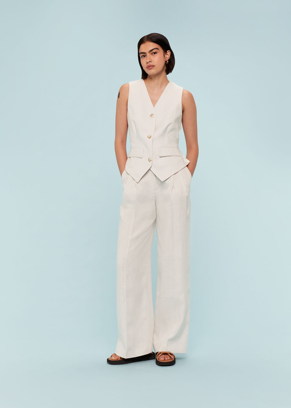 Bina Linen Waistcoat