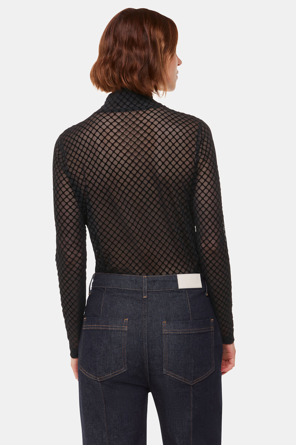 Checked Flocked Mesh Top