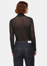 Checked Flocked Mesh Top