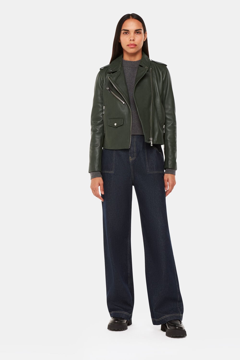 Agnes Pocket Leather Jacket