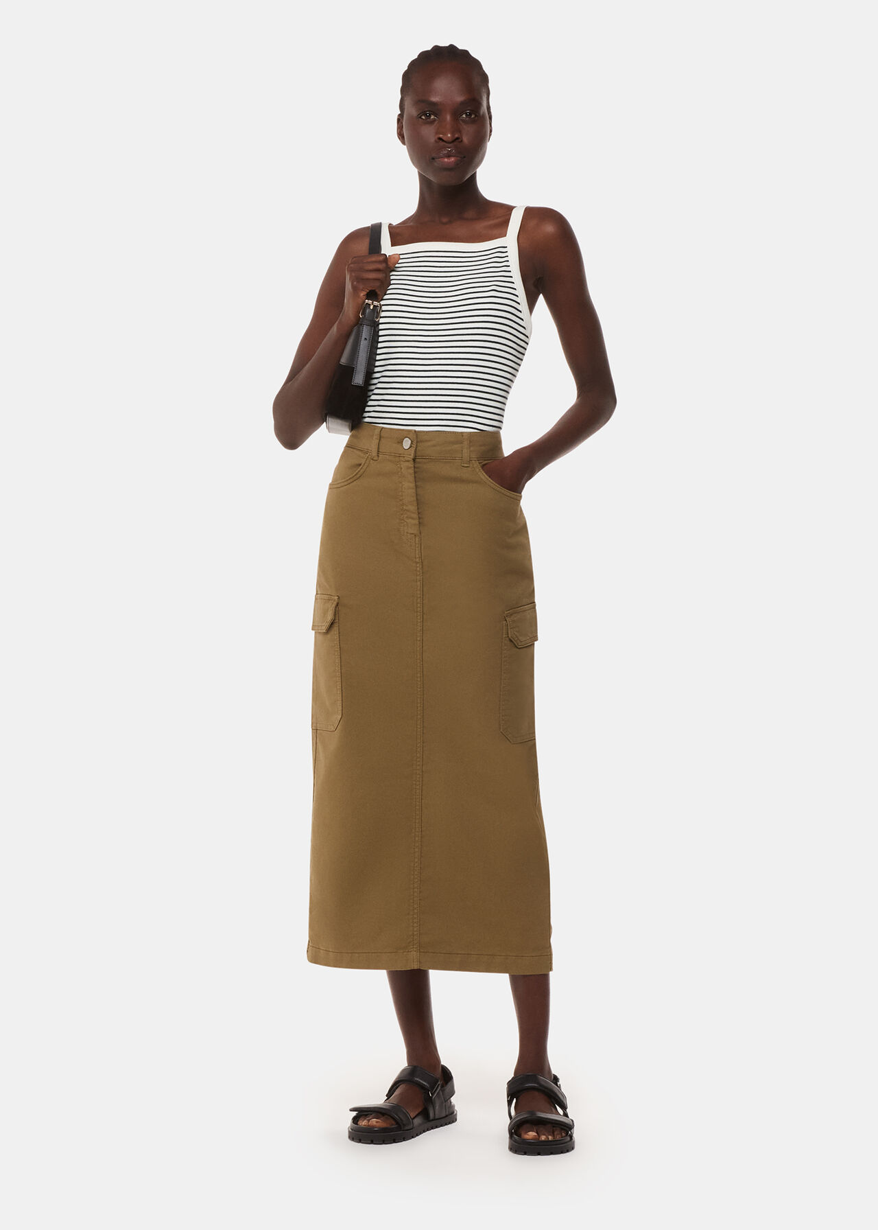 Straight Neck Stripe Vest