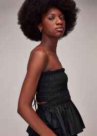 Shirred Tie Detail Top