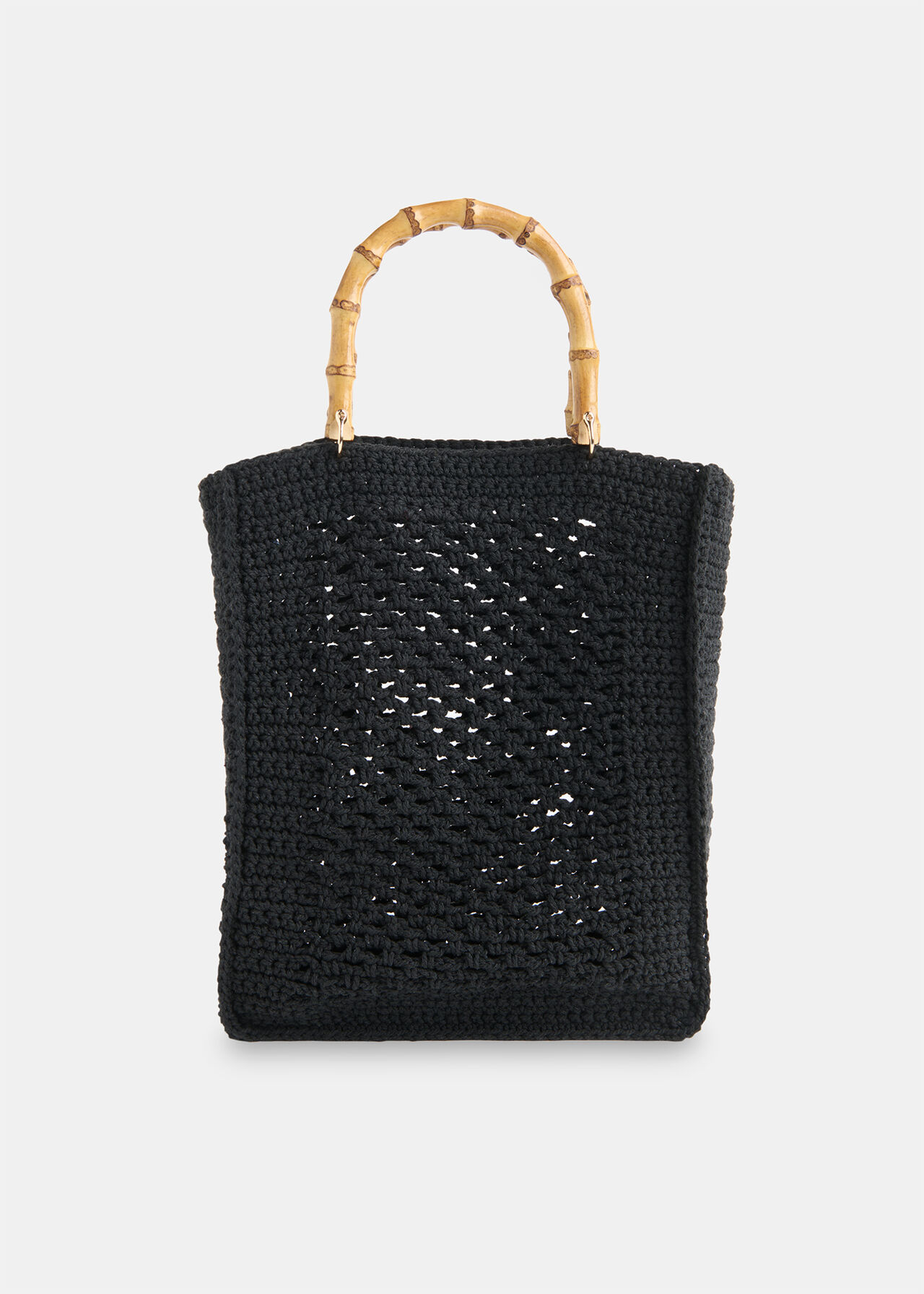 Bamboo Handle Crochet Bag