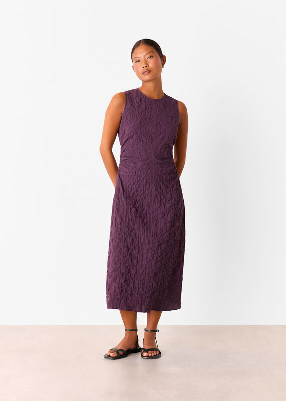 Plum Petite Lori Textured Midi Dress