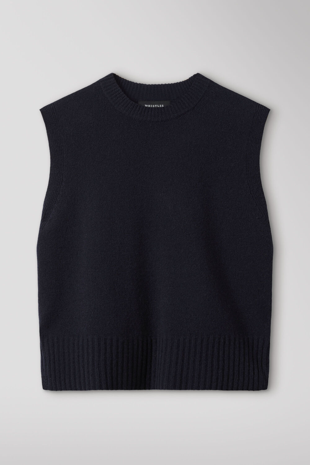 Navy Wool Sleeveless Tank