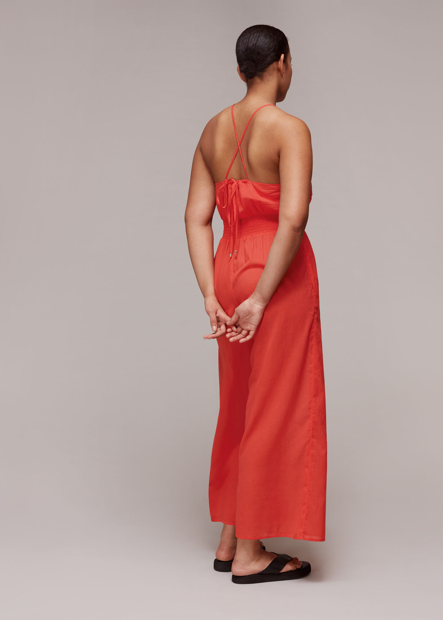 Red Jennifer Beach Jumpsuit WHISTLES