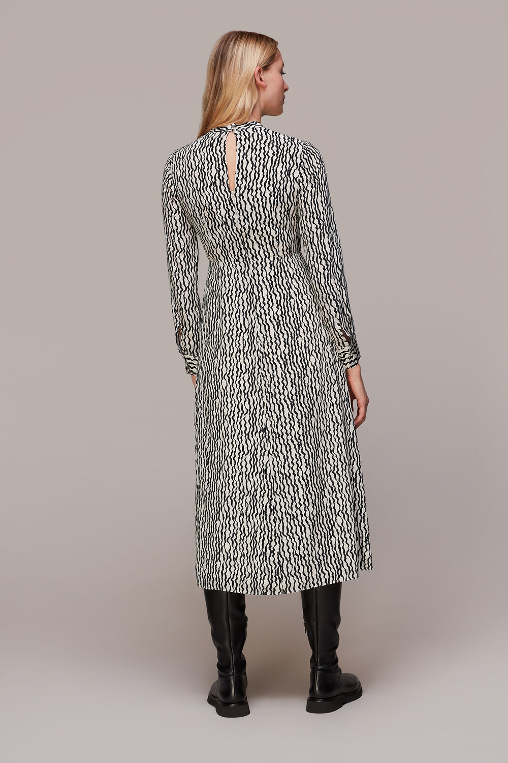 Wiggle Print Silk Midi Dress