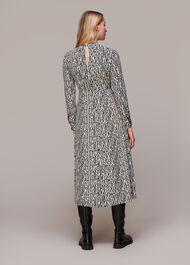 Wiggle Print Silk Midi Dress