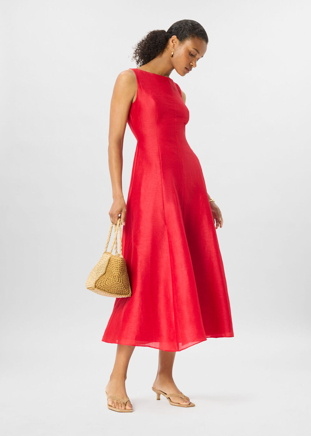 Open Back Silk Blend Dress