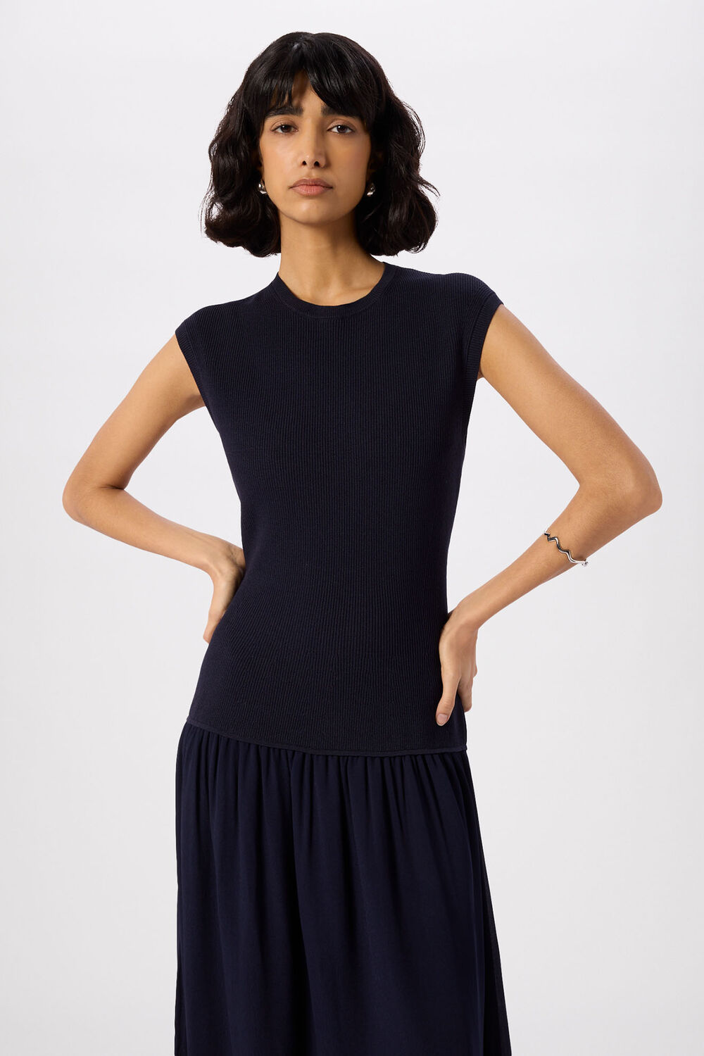 Knitted 2in1 Bubble Hem Dress