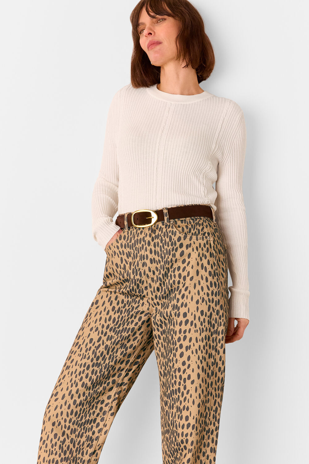 Neutral Animal Spot Barrel Leg Jean