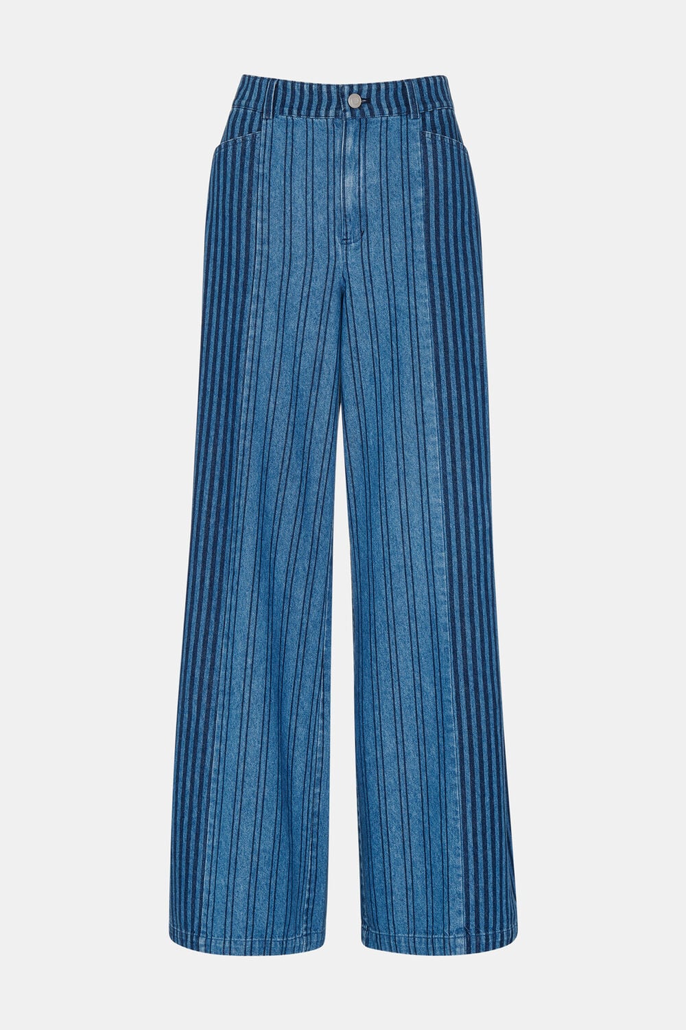 Patchwork Vertical Stripe Jean