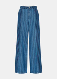 Patchwork Vertical Stripe Jean