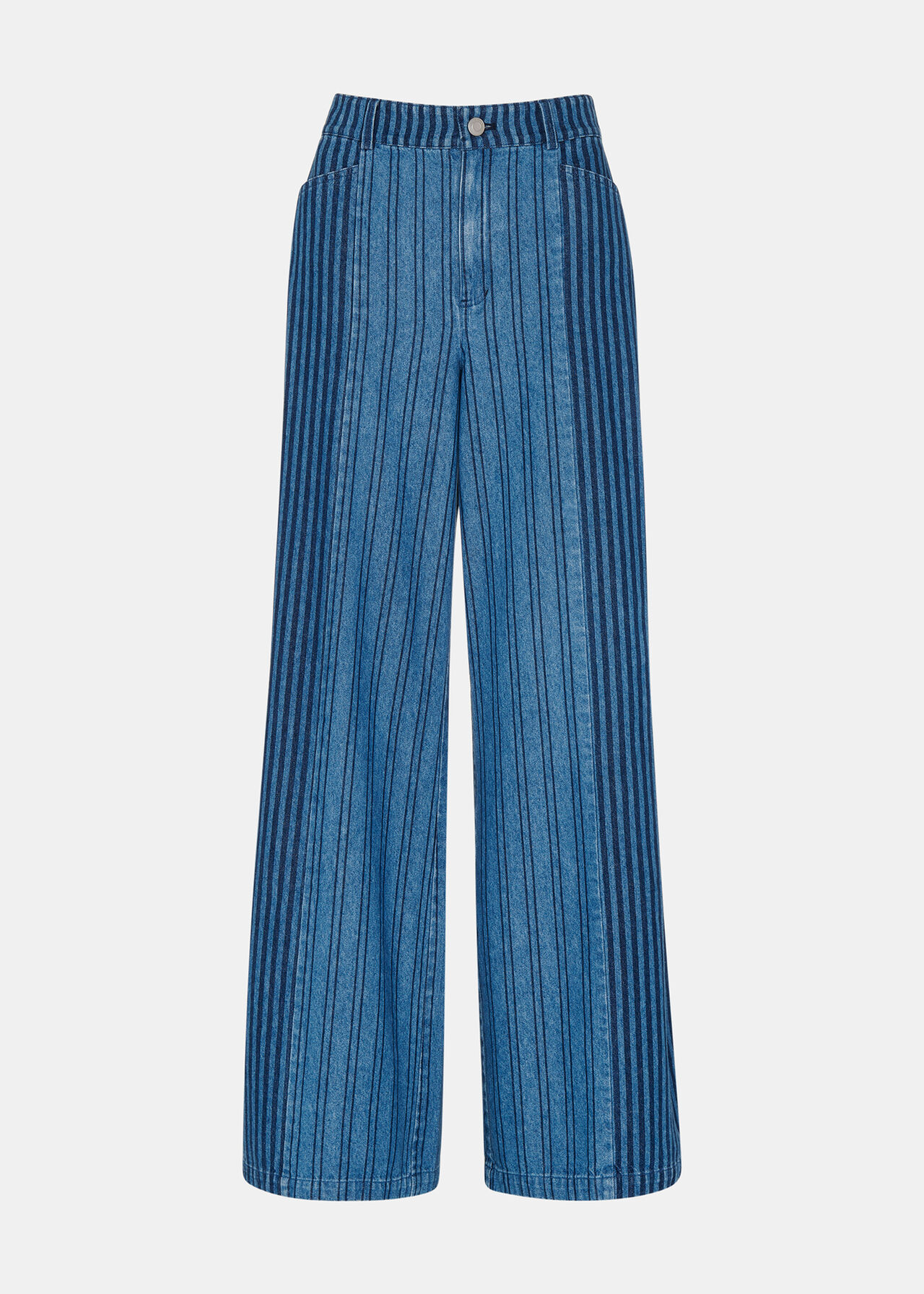Patchwork Vertical Stripe Jean