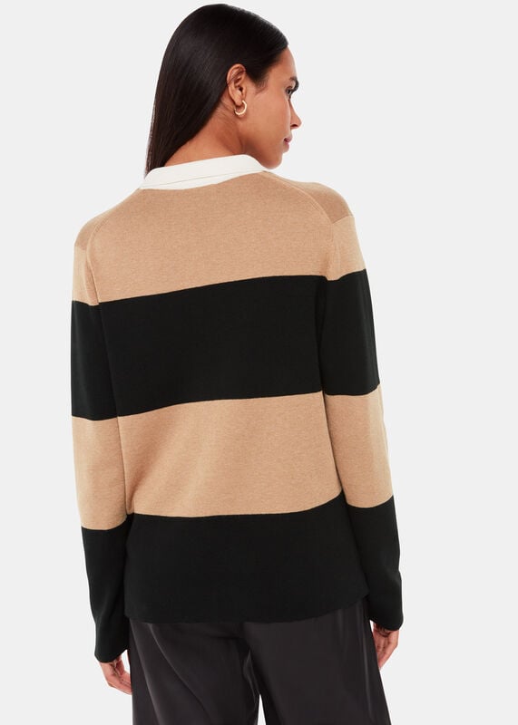 Black Stripe Rugby Knitted Shirt