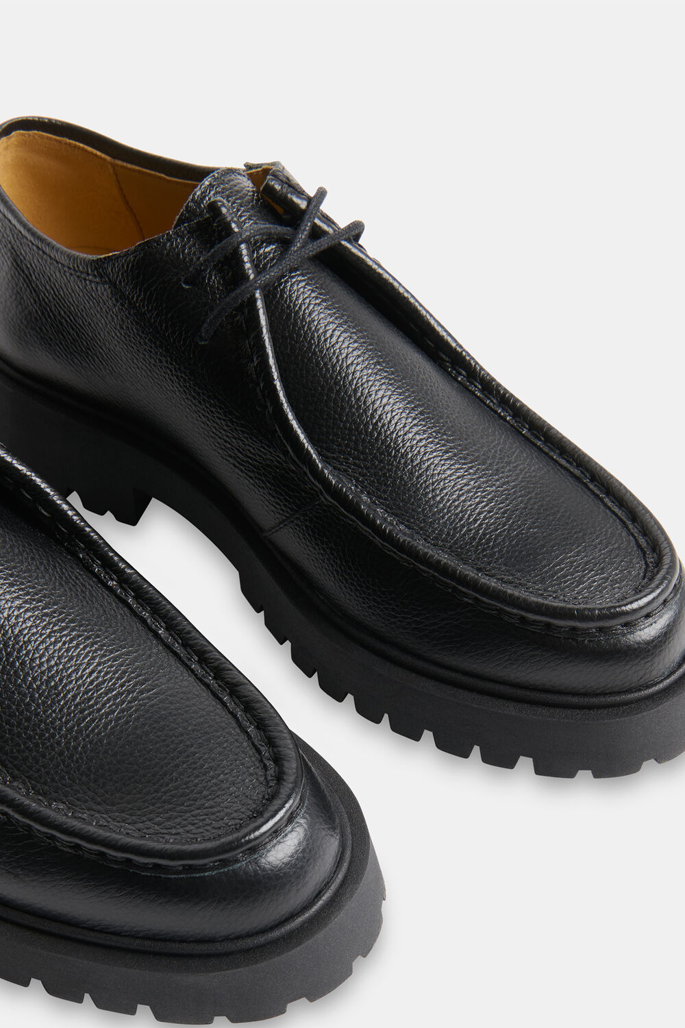 Black Chunky Lace Up Shoe